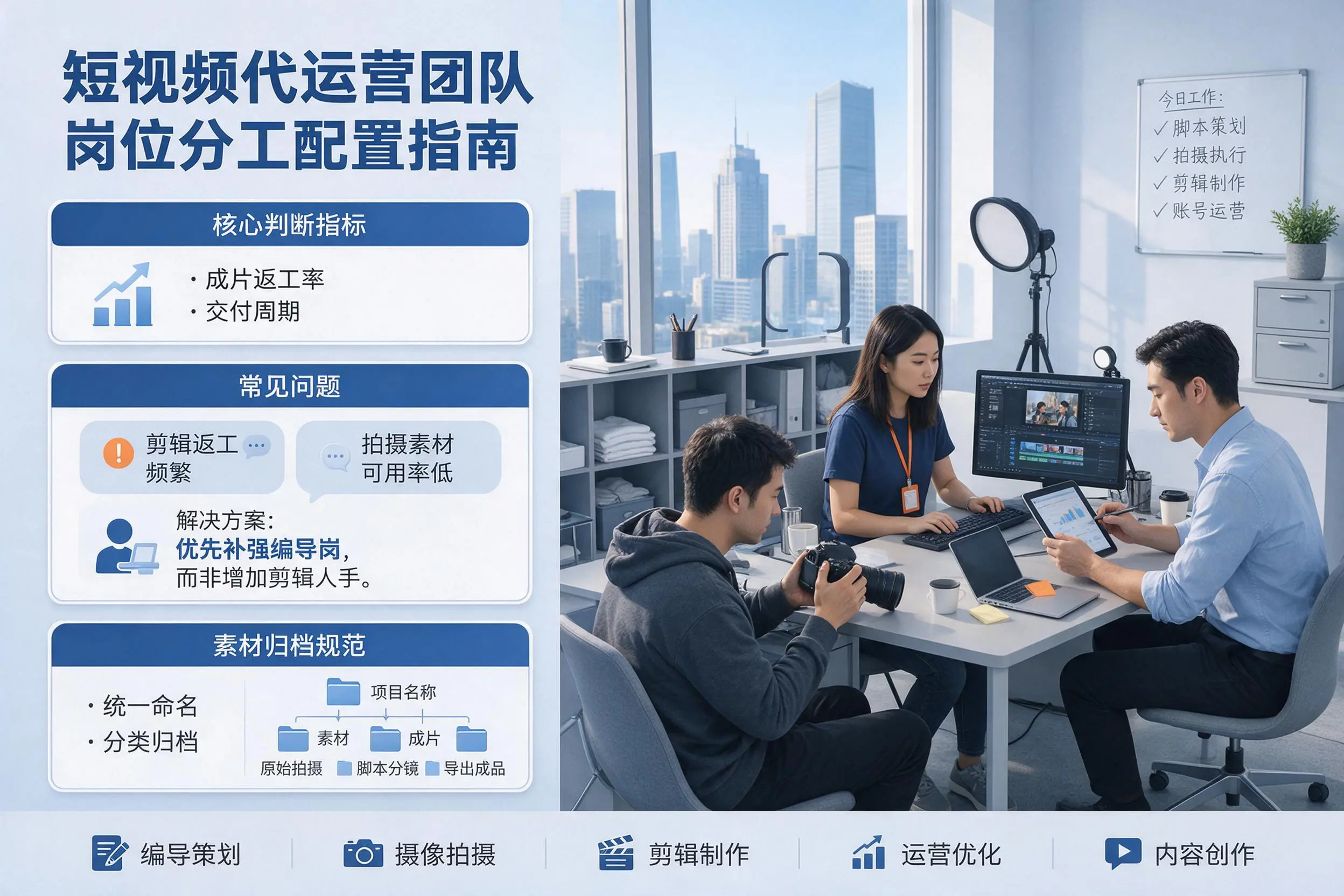 短视频代运营团队如何配置？阿勒泰企业岗位分工科普说明