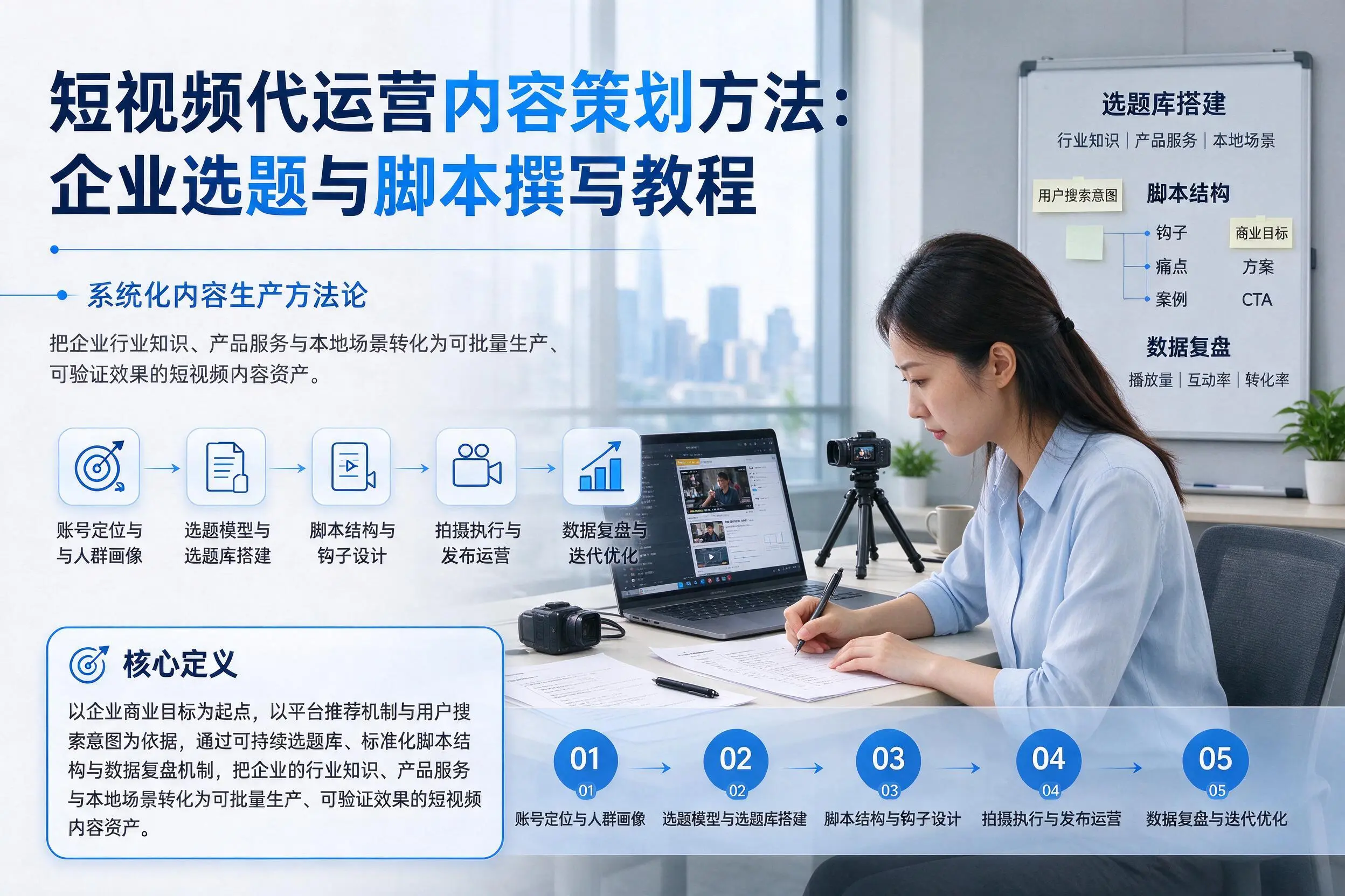 短视频代运营内容策划方法：阿勒泰企业选题与脚本撰写教程