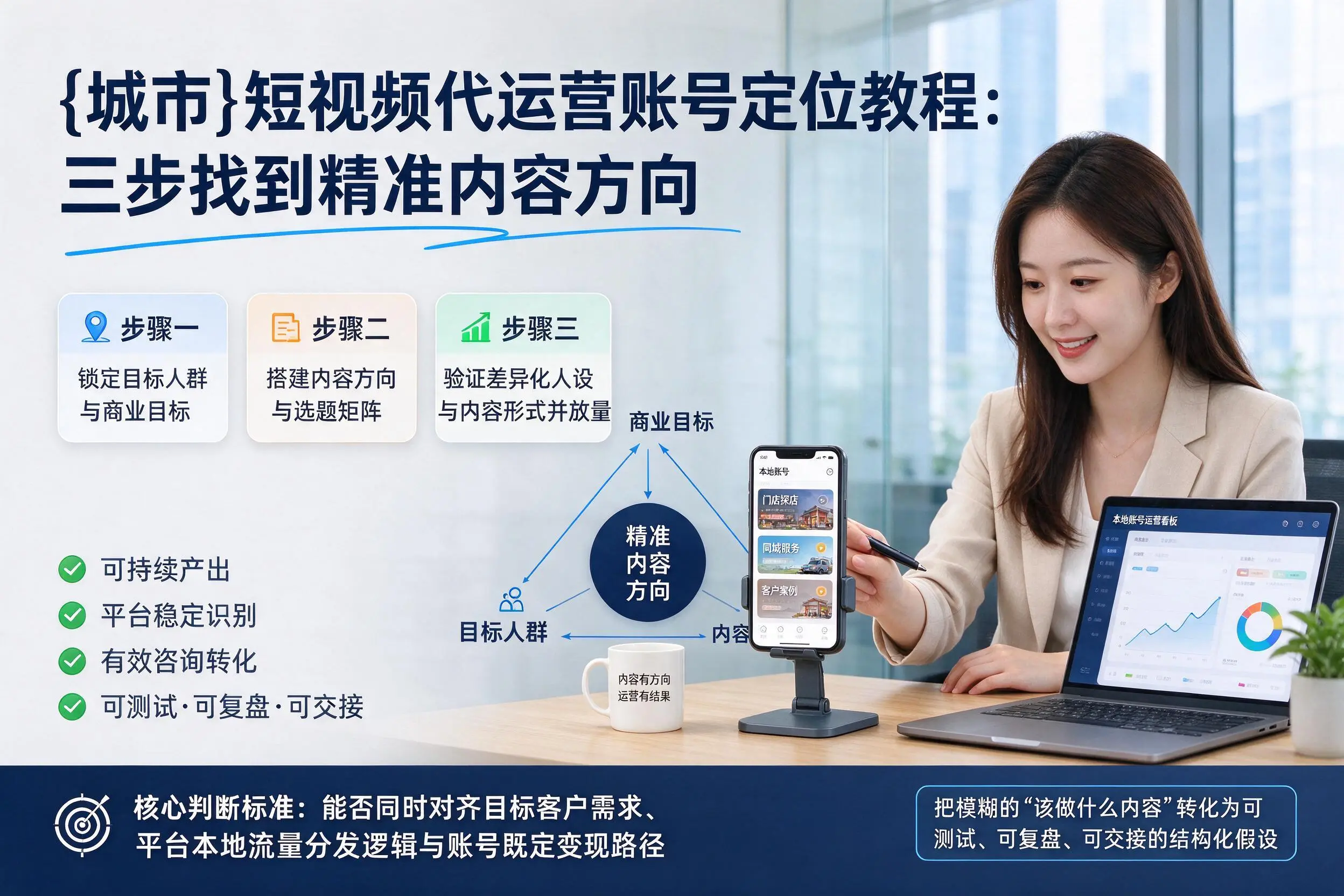 阿勒泰短视频代运营账号定位教程：三步找到精准内容方向