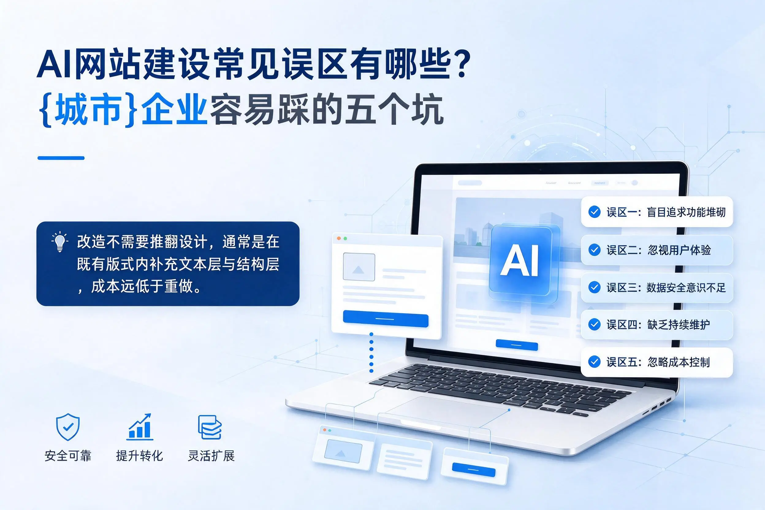 AI网站建设常见误区有哪些？阿勒泰企业容易踩的五个坑