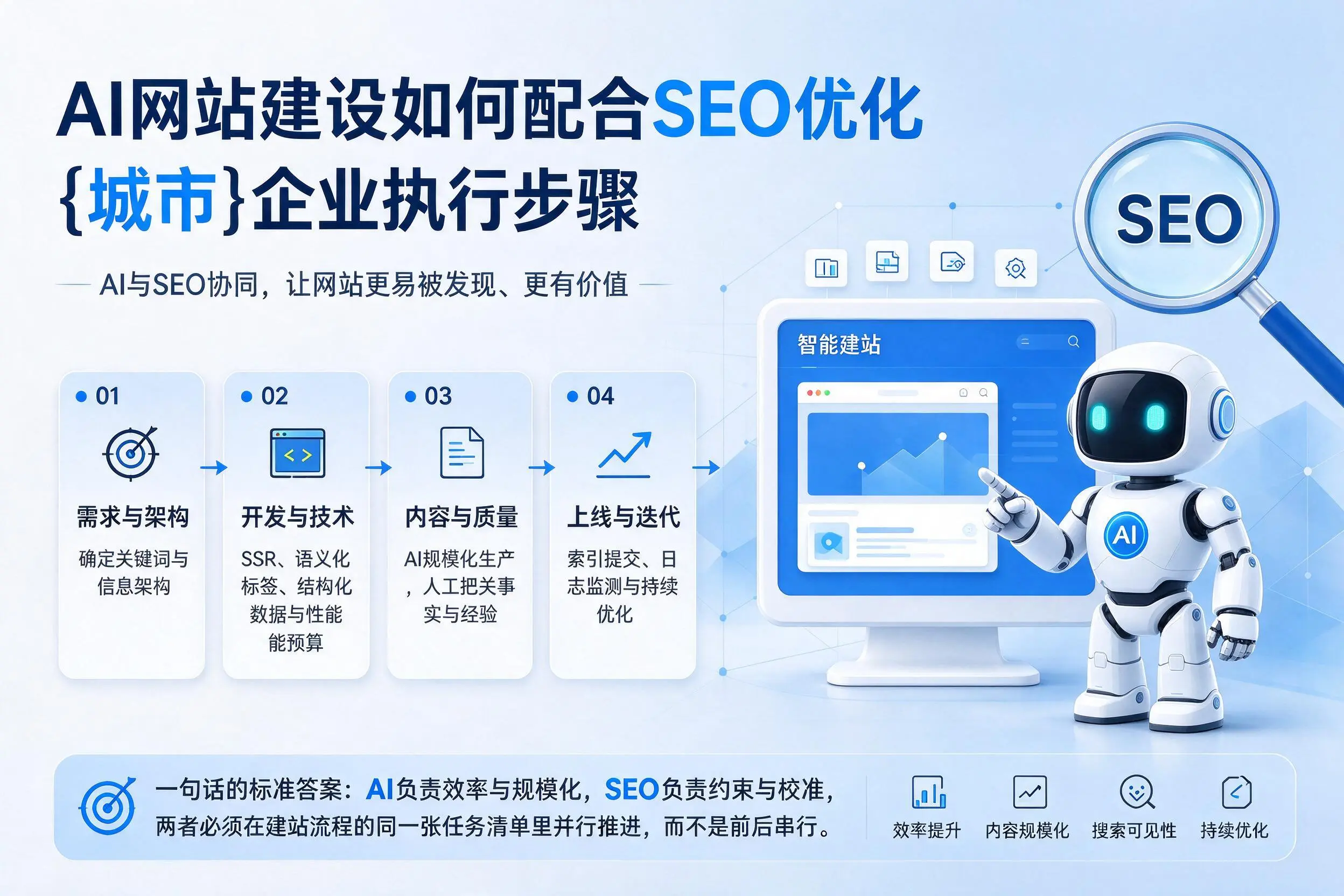 AI网站建设如何配合SEO优化，阿勒泰企业执行步骤
