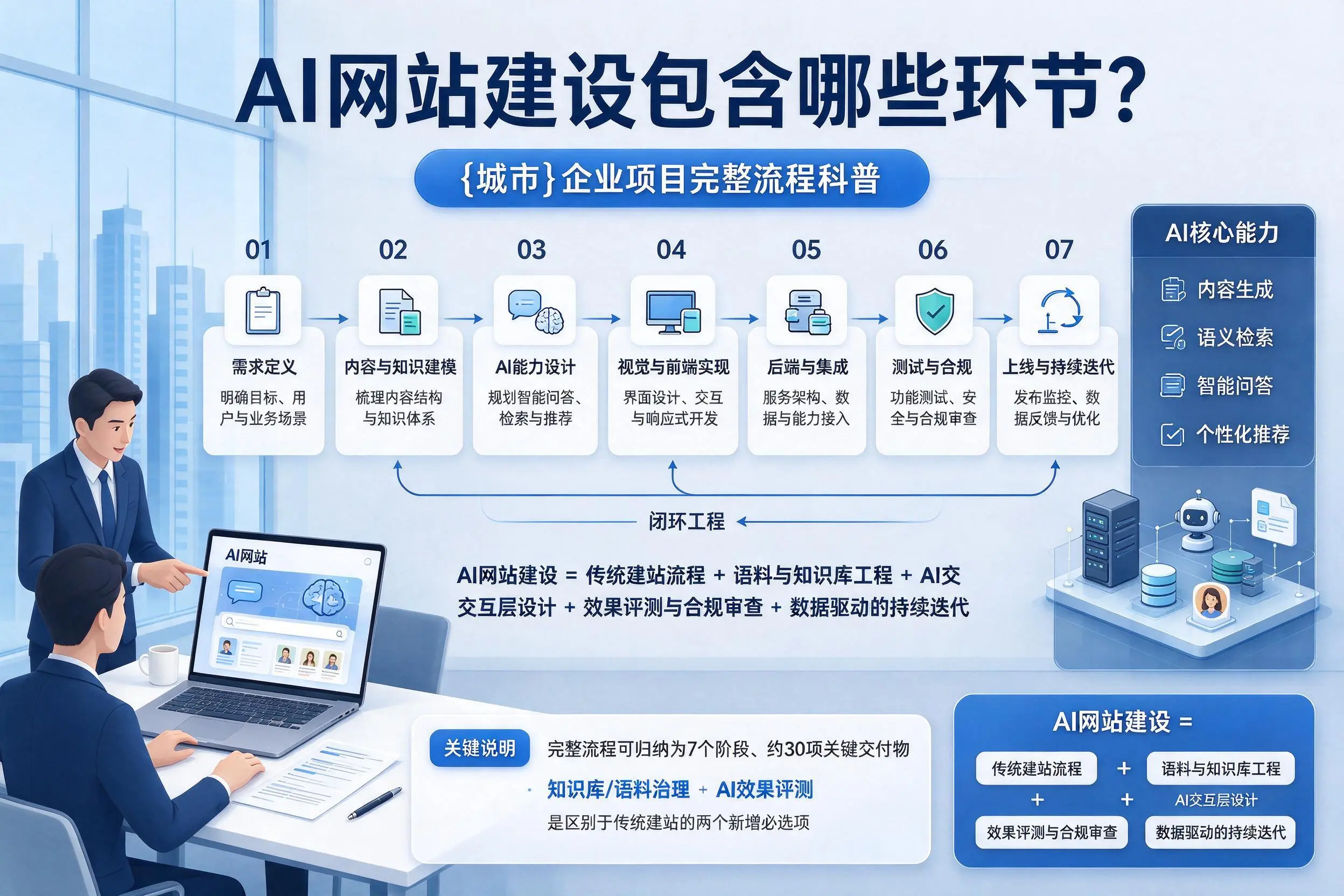 AI网站建设包含哪些环节?阿勒泰企业项目完整流程科普