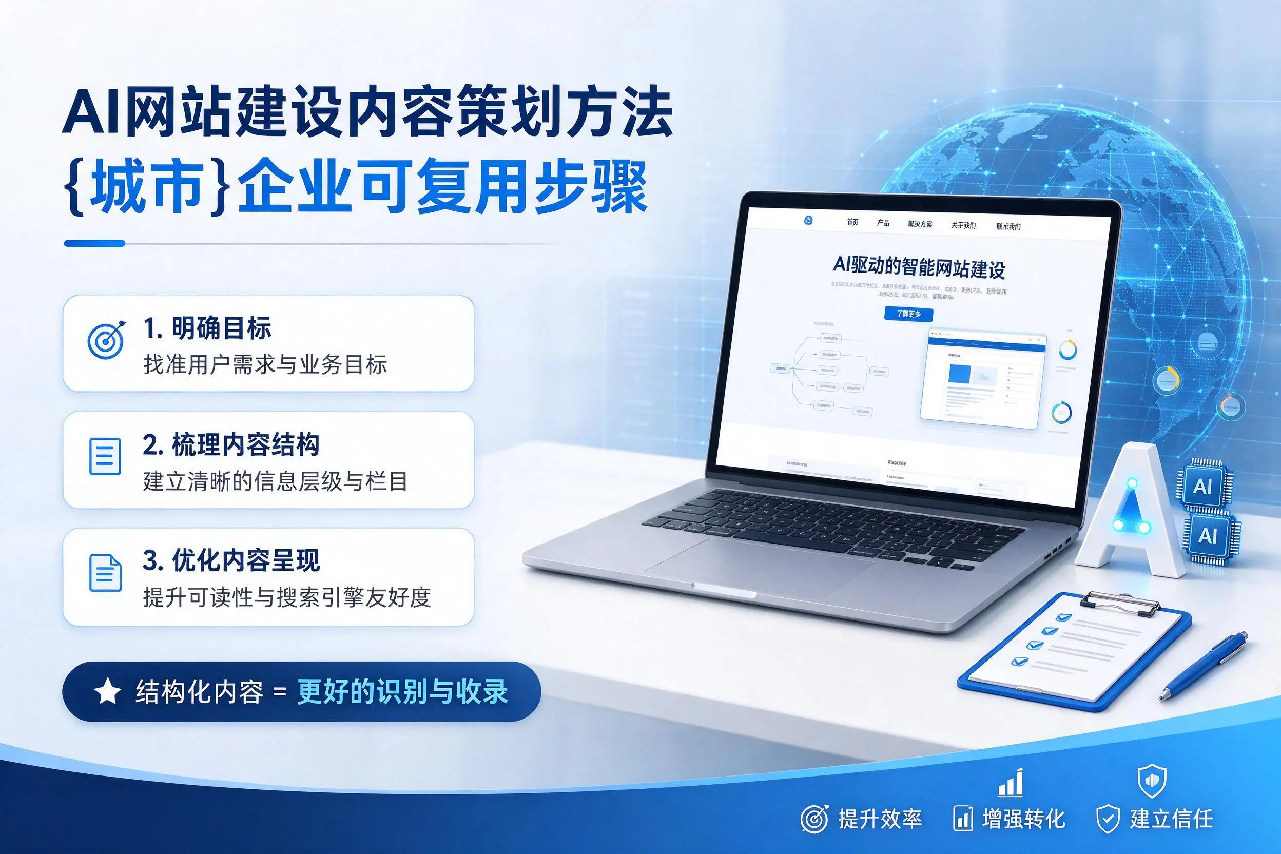 AI网站建设内容策划方法，阿勒泰企业可复用步骤